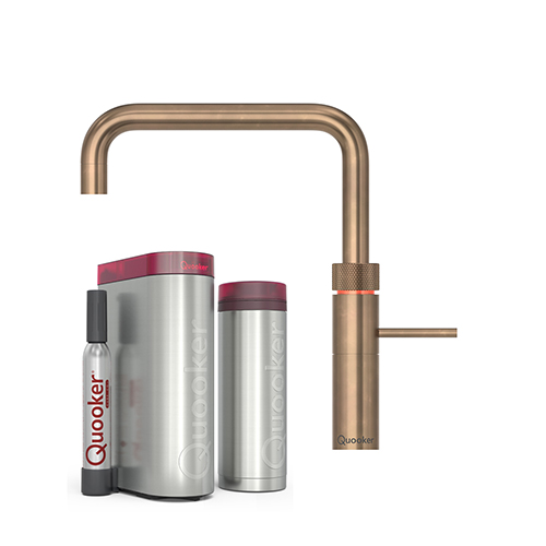 Quooker Fusion Square inkl. PRO3 & CUBE - Bruneret Messing