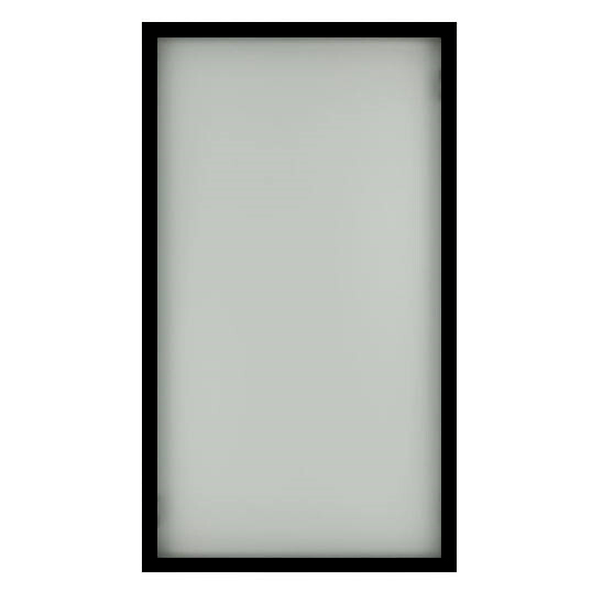 Lav vitrinelåge i alu H: 57 cm